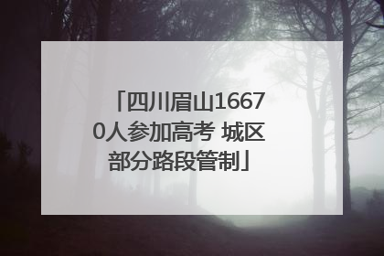 四川眉山16670人参加高考 城区部分路段管制