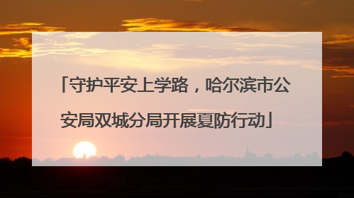 守护平安上学路，哈尔滨市公安局双城分局开展夏防行动