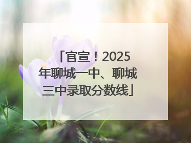 官宣！2025年聊城一中、聊城三中录取分数线