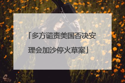 多方谴责美国否决安理会加沙停火草案