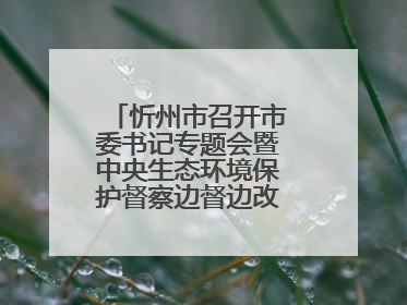 忻州市召开市委书记专题会暨中央生态环境保护督察边督边改工作推进会