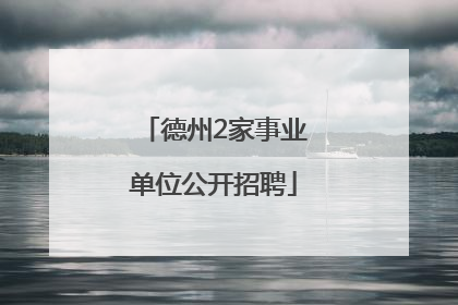 德州2家事业单位公开招聘