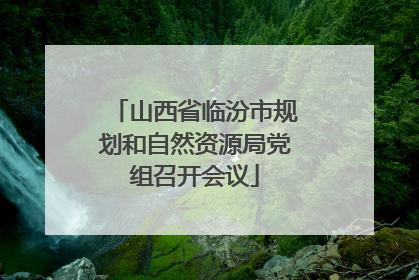 山西省临汾市规划和自然资源局党组召开会议