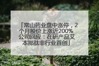 常山药业盘中涨停，2个月股价上涨近200% 公司回应：在研产品艾本那肽非行业首创