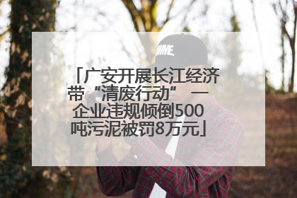 广安开展长江经济带“清废行动” 一企业违规倾倒500吨污泥被罚8万元