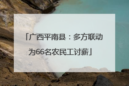 广西平南县：多方联动为66名农民工讨薪