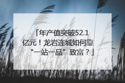 年产值突破52.1亿元！龙岩连城如何靠“一站一品”致富？