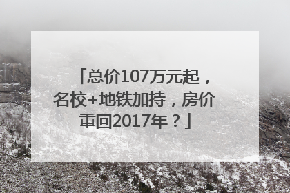 总价107万元起，名校+地铁加持，房价重回2017年？