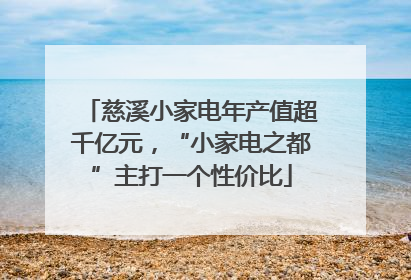 慈溪小家电年产值超千亿元，“小家电之都”主打一个性价比