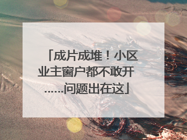 成片成堆！小区业主窗户都不敢开……问题出在这