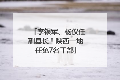 李银军、杨仪任副县长！陕西一地任免7名干部