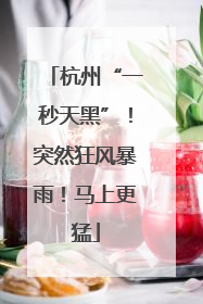 杭州“一秒天黑”！突然狂风暴雨！马上更猛