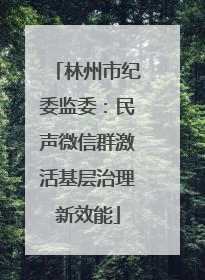 林州市纪委监委：民声微信群激活基层治理新效能