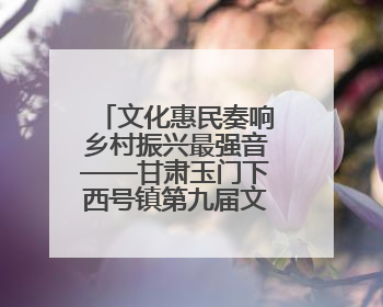 文化惠民奏响乡村振兴最强音——甘肃玉门下西号镇第九届文化艺术节启幕