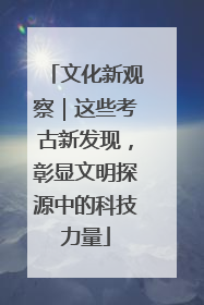 文化新观察｜这些考古新发现，彰显文明探源中的科技力量