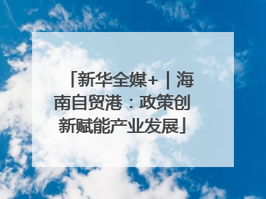 新华全媒+｜海南自贸港：政策创新赋能产业发展