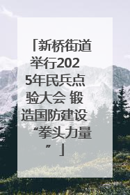 新桥街道举行2025年民兵点验大会 锻造国防建设“拳头力量”