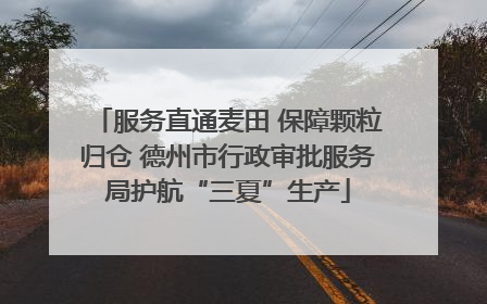 服务直通麦田 保障颗粒归仓 德州市行政审批服务局护航“三夏”生产