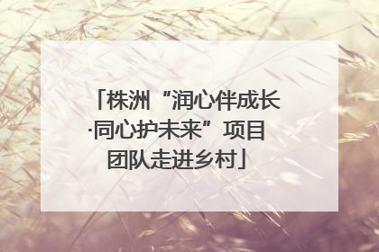 株洲“润心伴成长·同心护未来”项目团队走进乡村