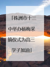 株洲市十三中举办杨梅采摘仪式为高三学子加油