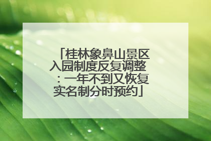 桂林象鼻山景区入园制度反复调整：一年不到又恢复实名制分时预约
