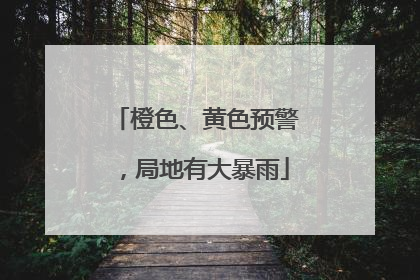 橙色、黄色预警，局地有大暴雨