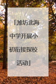 潍坊北海中学开展小初衔接探校活动