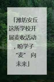 潍坊安丘这所学校开展麦收活动，盼学子 “麦” 向未来