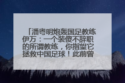 潘粤明炮轰国足教练伊万：一个装傻不辞职的所谓教练，你指望它拯救中国足球！此前曾多次发文评价国足