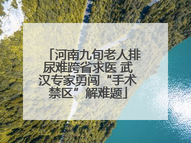 河南九旬老人排尿难跨省求医 武汉专家勇闯“手术禁区”解难题