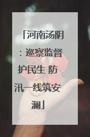 河南汤阴：巡察监督护民生 防汛一线筑安澜