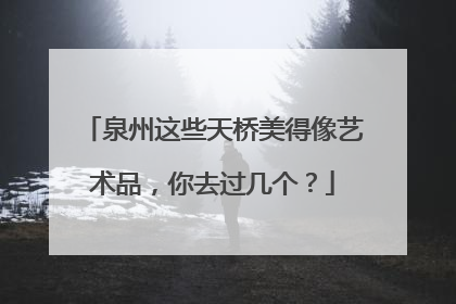 泉州这些天桥美得像艺术品，你去过几个？