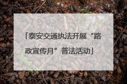 泰安交通执法开展“路政宣传月”普法活动