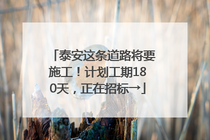 泰安这条道路将要施工！计划工期180天，正在招标→