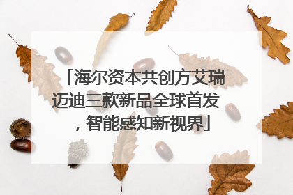 海尔资本共创方艾瑞迈迪三款新品全球首发，智能感知新视界