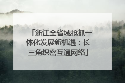 浙江全省域抢抓一体化发展新机遇：长三角织密互通网络