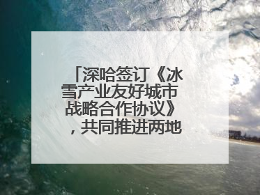 深哈签订《冰雪产业友好城市战略合作协议》，共同推进两地冰雪体育文化旅游高质量发展