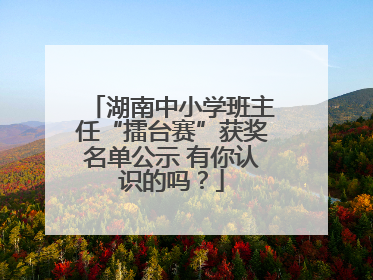 湖南中小学班主任“擂台赛”获奖名单公示 有你认识的吗？