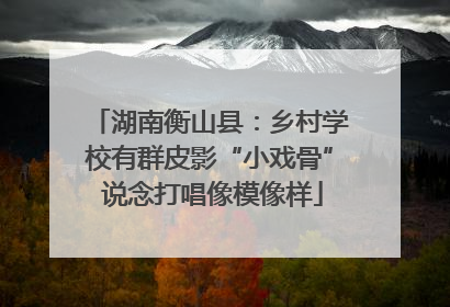 湖南衡山县：乡村学校有群皮影“小戏骨” 说念打唱像模像样