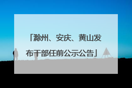 滁州、安庆、黄山发布干部任前公示公告