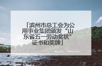 滨州市总工会为公用事业集团颁发“山东省五一劳动奖状”证书和奖牌