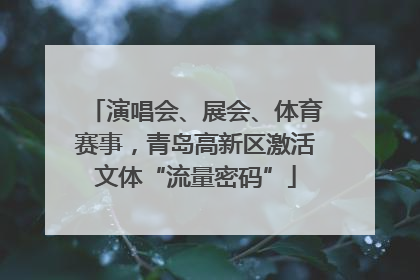 演唱会、展会、体育赛事，青岛高新区激活文体“流量密码”