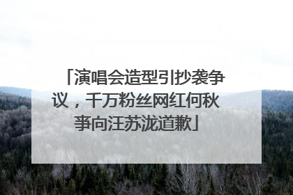 演唱会造型引抄袭争议，千万粉丝网红何秋亊向汪苏泷道歉