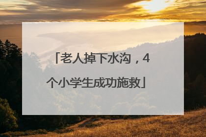 老人掉下水沟，4个小学生成功施救