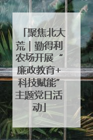 聚焦北大荒｜勤得利农场开展“廉政教育+科技赋能”主题党日活动