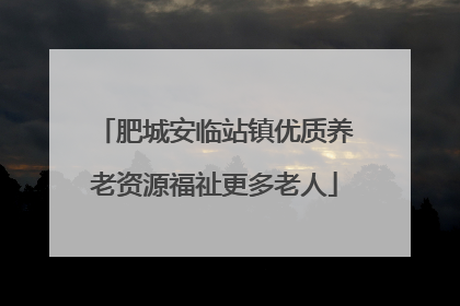 肥城安临站镇优质养老资源福祉更多老人