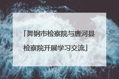 舞钢市检察院与唐河县检察院开展学习交流