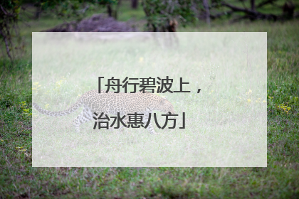 舟行碧波上，治水惠八方