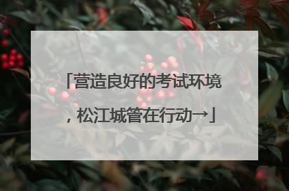 营造良好的考试环境，松江城管在行动→