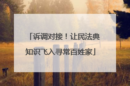诉调对接！让民法典知识飞入寻常百姓家